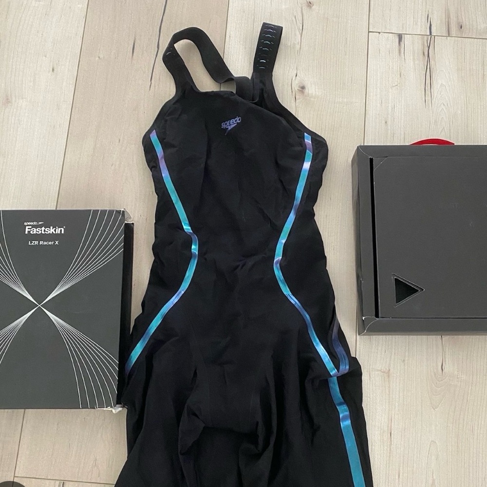 Speedo LZR Racer X Women’s Openback Techsuit/Kneeskin black&blue size 28